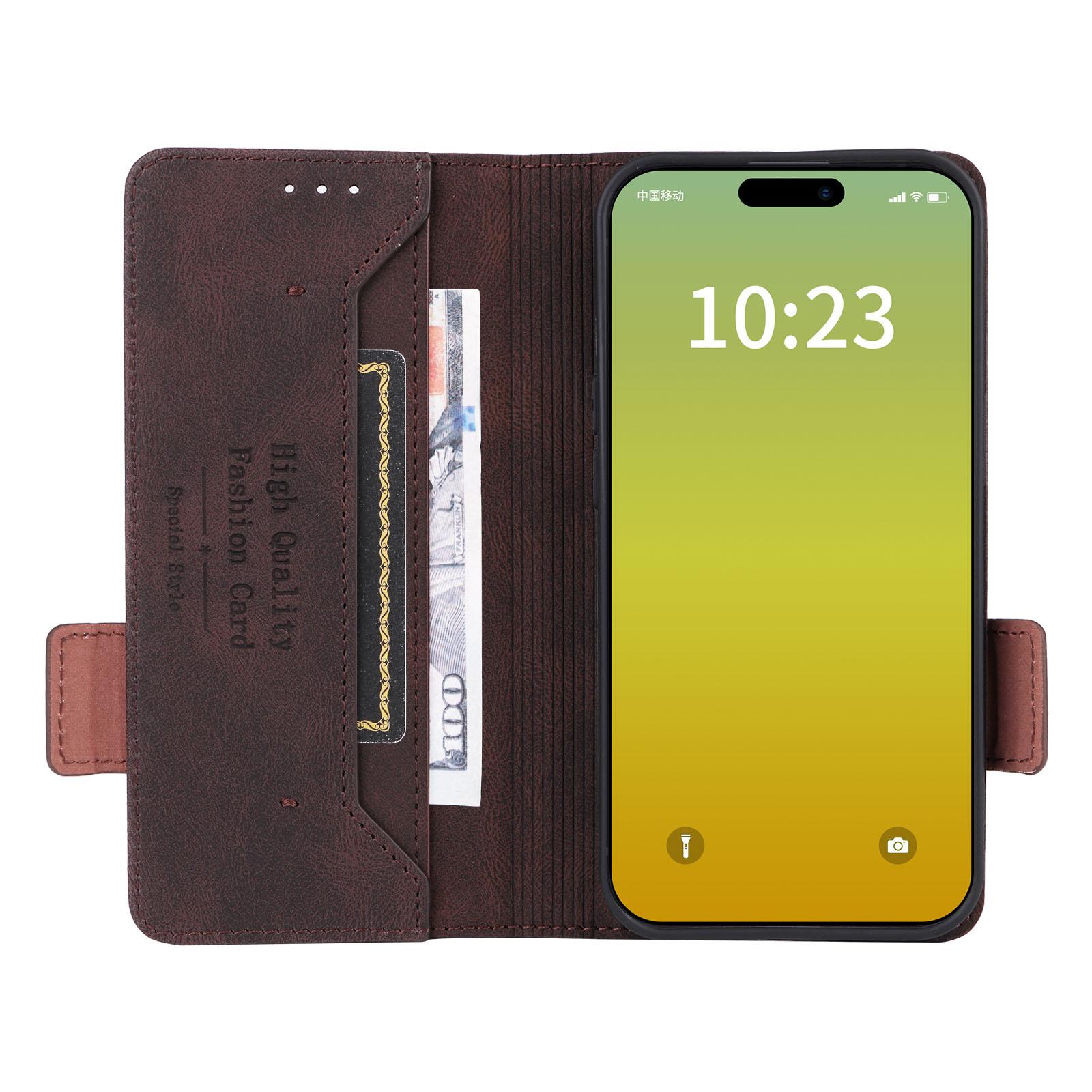 For iPhone 15 Mobile Phone Case Hardware Decor PU Leather Wallet Stand Phone Cover Coffee
For iPhone 15 Mobile Phone Case Hardware Decor PU Leather Wallet Stand Phone Cover Coffee
