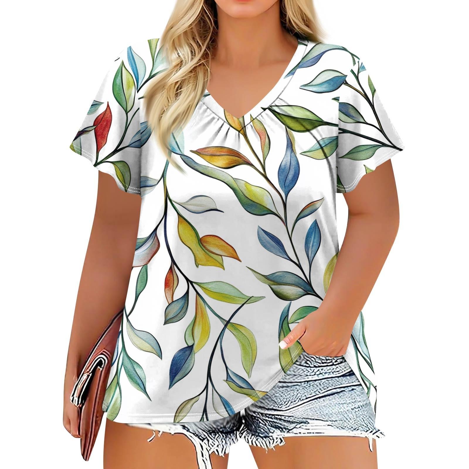 Women s Fashion Casual Printed V-Neck Short Sleeve Large Size T-Shirt Top L зелений
Women s Fashion Casual Printed V-Neck Short Sleeve Large Size T-Shirt Top L зелений