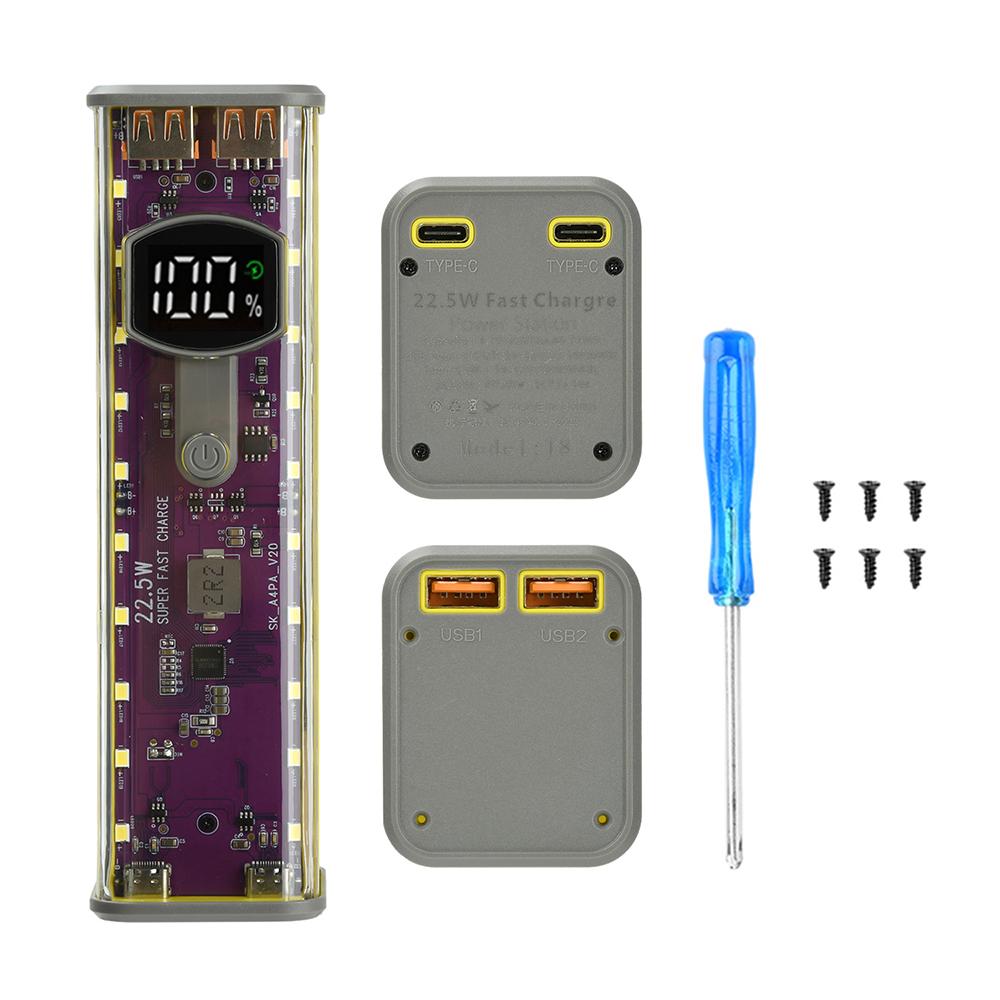 Корпус Power Bank 18650 22,5 Вт/45 Вт Быстрая зарядка DIY Прозрачный ящик для хранения аккумуляторов Цифровой дисплей Держатель аккумулятора USB Type-C
Корпус Power Bank 18650 22,5 Вт/45 Вт Быстрая зарядка DIY Прозрачный ящик для хранения аккумуляторов Цифровой дисплей Держатель аккумулятора USB Type-C