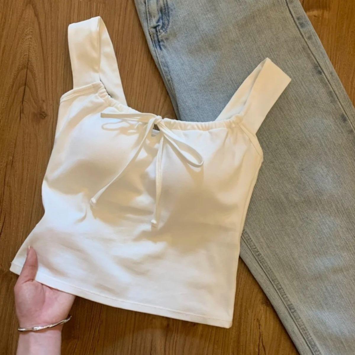 Белая атмосфера Feeling Camisole Майка женская, универсальная с бюстгальтерами Отдел, с бантом Короткие модели Снаружи Тонкие топы one size белый
Белая атмосфера Feeling Camisole Майка женская, универсальная с бюстгальтерами Отдел, с бантом Короткие модели Снаружи Тонкие топы one size белый
