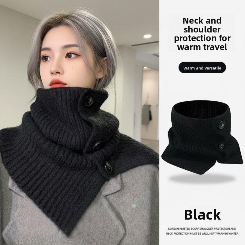New neck cover women s autumn and winter scarf, Korean version of solid color cold-proof and warm neck protection shawl, knitted button scarf чёрный
New neck cover women s autumn and winter scarf, Korean version of solid color cold-proof and warm neck protection shawl, knitted button scarf чёрный