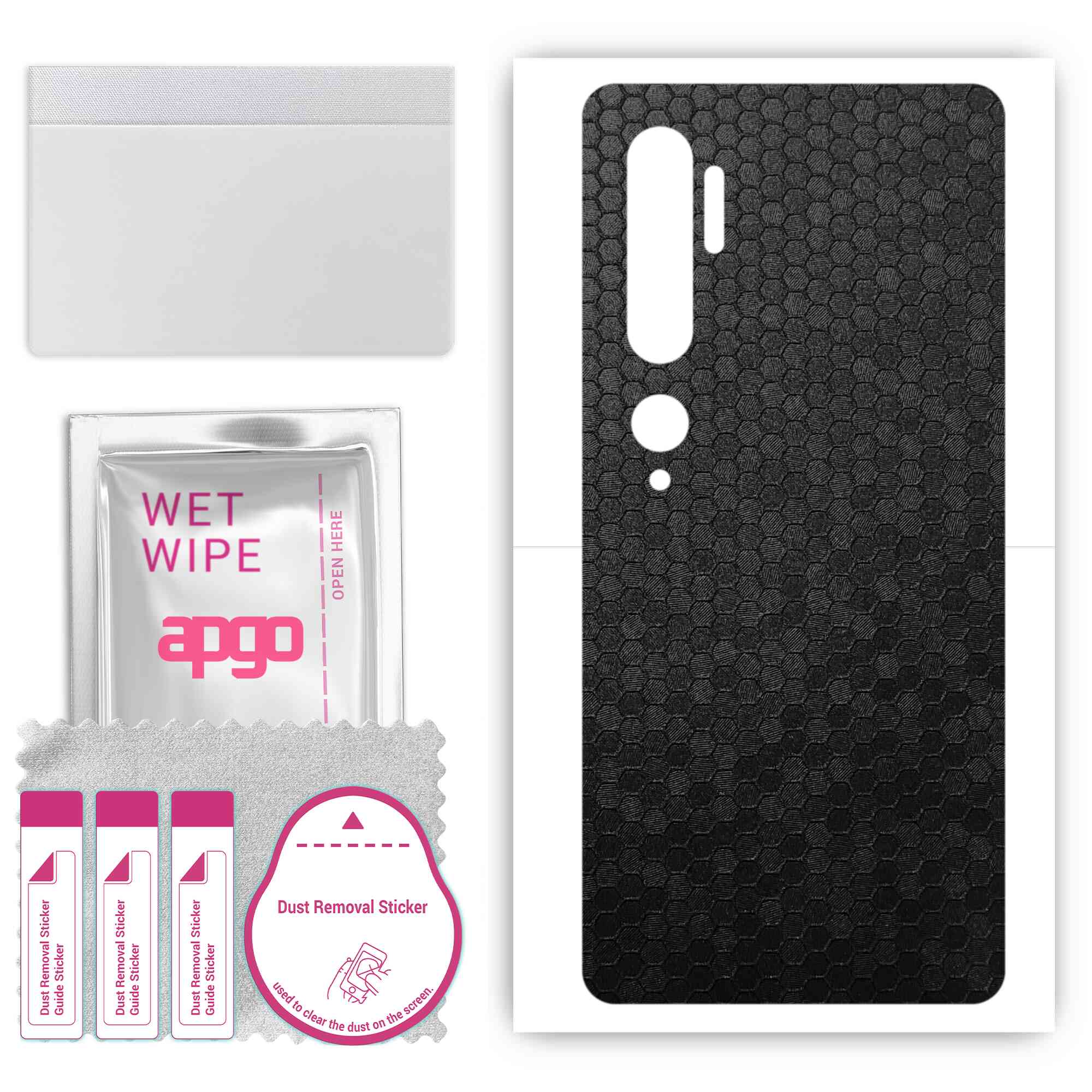 apgo Protective Skin Sticker for the back compatible with Xiaomi Mi CC9 Pro, Wrap Film, Foil, Vinyl - Pattern Black Honeycomb
apgo Protective Skin Sticker for the back compatible with Xiaomi Mi CC9 Pro, Wrap Film, Foil, Vinyl - Pattern Black Honeycomb