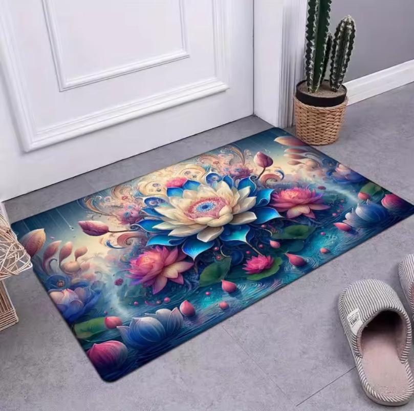 Artistic Lotus Theme Mat for Aesthetic Home Indoor Entryway Bathroom Living Room Non-Slip Absorbent Durable Easy Clean Decor Mat 40cm x 60cm
Artistic Lotus Theme Mat for Aesthetic Home Indoor Entryway Bathroom Living Room Non-Slip Absorbent Durable Easy Clean Decor Mat 40cm x 60cm