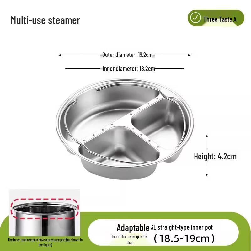 304 Stainless Steel Three-Compartment Steaming Rack
304 Stainless Steel Three-Compartment Steaming Rack