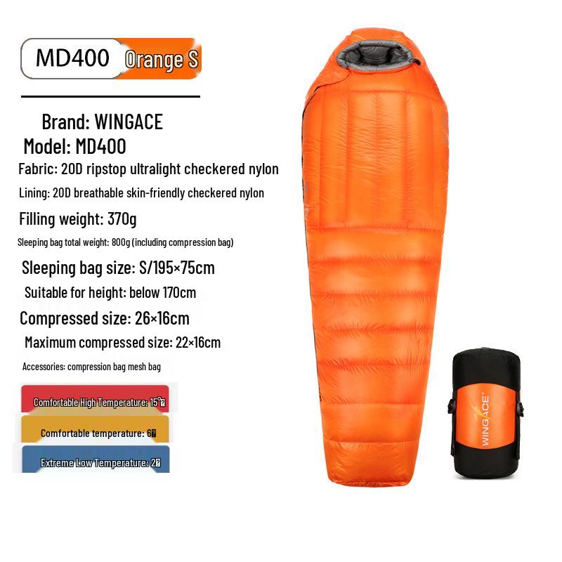 Winged Feather 650 Fill Power Duck Down Mummy Sleeping Bag - Connectable, Outdoor Camping Gear
Winged Feather 650 Fill Power Duck Down Mummy Sleeping Bag - Connectable, Outdoor Camping Gear