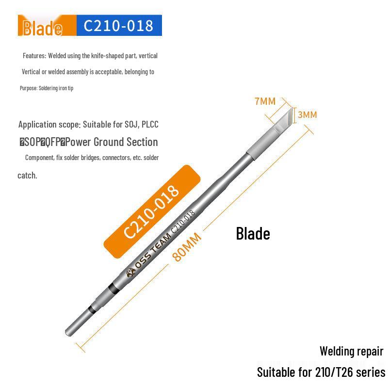 OSS TEAM C210 Integrated Heating Soldering Tip for Constant Temperature Stations
OSS TEAM C210 Integrated Heating Soldering Tip for Constant Temperature Stations