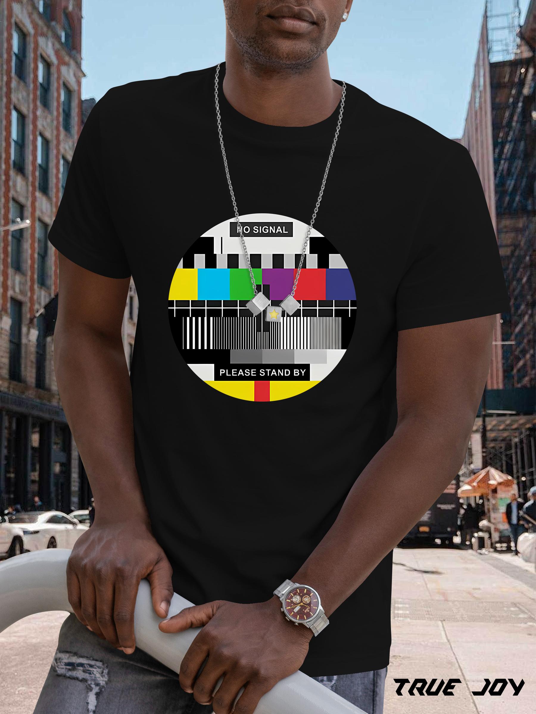 NO SIGNAL Graphic T-shirt - Brown Casual Summer Tee with Vintage TV Print S
NO SIGNAL Graphic T-shirt - Brown Casual Summer Tee with Vintage TV Print S