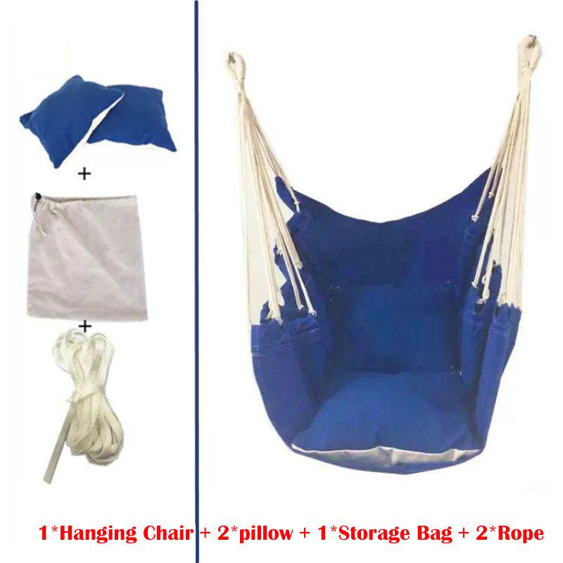 Hammock Patio Chair Porch Yard Tree Hanging Air Swing Seat Rope Outdoor Chair Blue Chair + 2 x Blue Pillow
Hammock Patio Chair Porch Yard Tree Hanging Air Swing Seat Rope Outdoor Chair Blue Chair + 2 x Blue Pillow