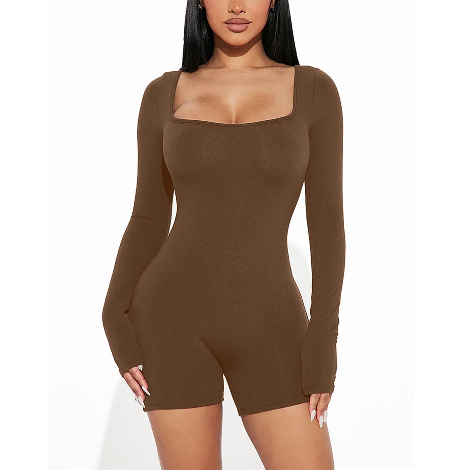 Женский комбинезон, однотонный сексуальный обтягивающий эластичный спортивный комбинезон с длинными рукавами, шорты XL кофейный
Женский комбинезон, однотонный сексуальный обтягивающий эластичный спортивный комбинезон с длинными рукавами, шорты XL кофейный