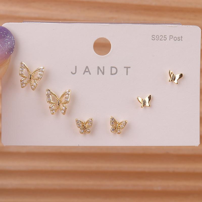 3 Pairs Minimalist Gold Mixed Butterfly Zircon Stud Earrings Set For Women Daily Wear Jewelry 1pair золотой
3 Pairs Minimalist Gold Mixed Butterfly Zircon Stud Earrings Set For Women Daily Wear Jewelry 1pair золотой