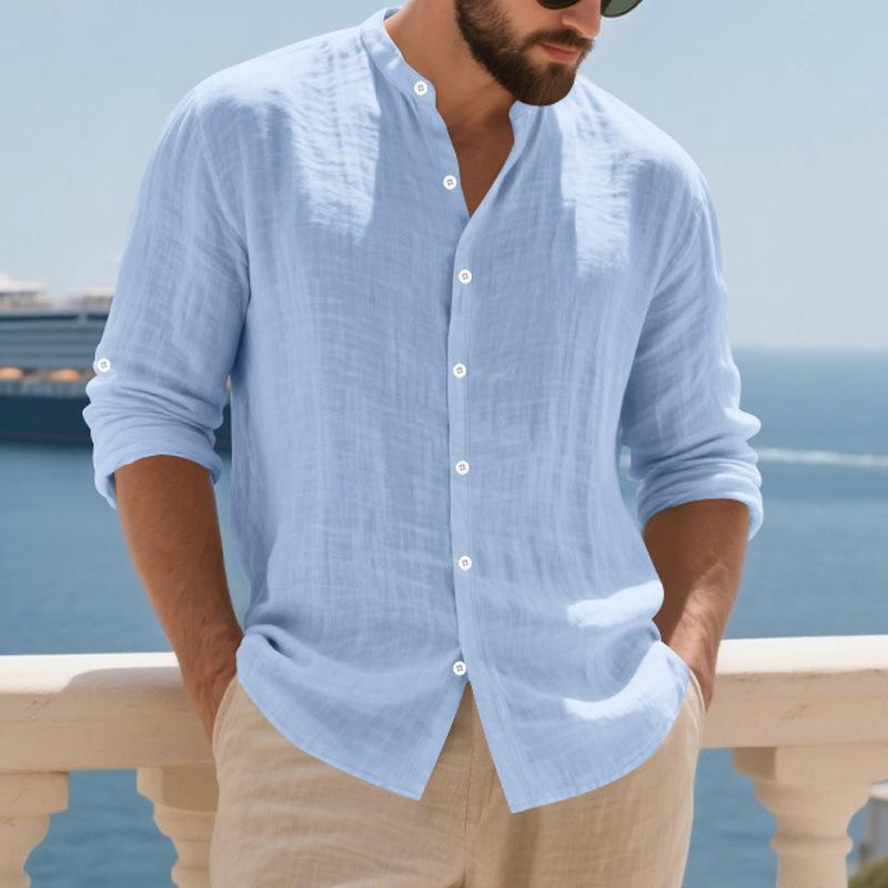 Men s Linen Button-Down Shirt Summer Beach Shirt Long-Sleeved Plain Stand Collar Spring/Summer Casual Everyday Wear XXXL світло-синій колір
Men s Linen Button-Down Shirt Summer Beach Shirt Long-Sleeved Plain Stand Collar Spring/Summer Casual Everyday Wear XXXL світло-синій колір