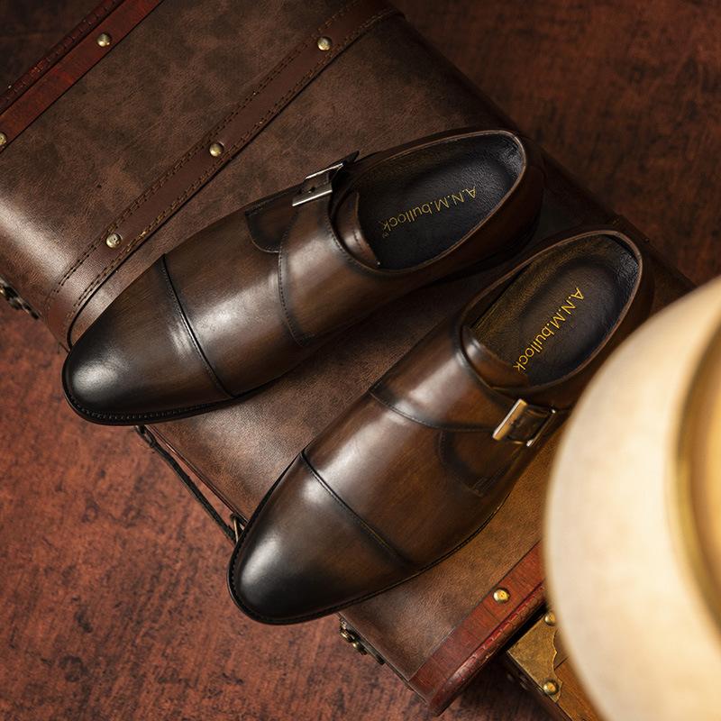 Sleeve Casual Shoes Men Pointed Business Dress Low-Top Fashion Trend British Monk Shoes 44
Sleeve Casual Shoes Men Pointed Business Dress Low-Top Fashion Trend British Monk Shoes 44