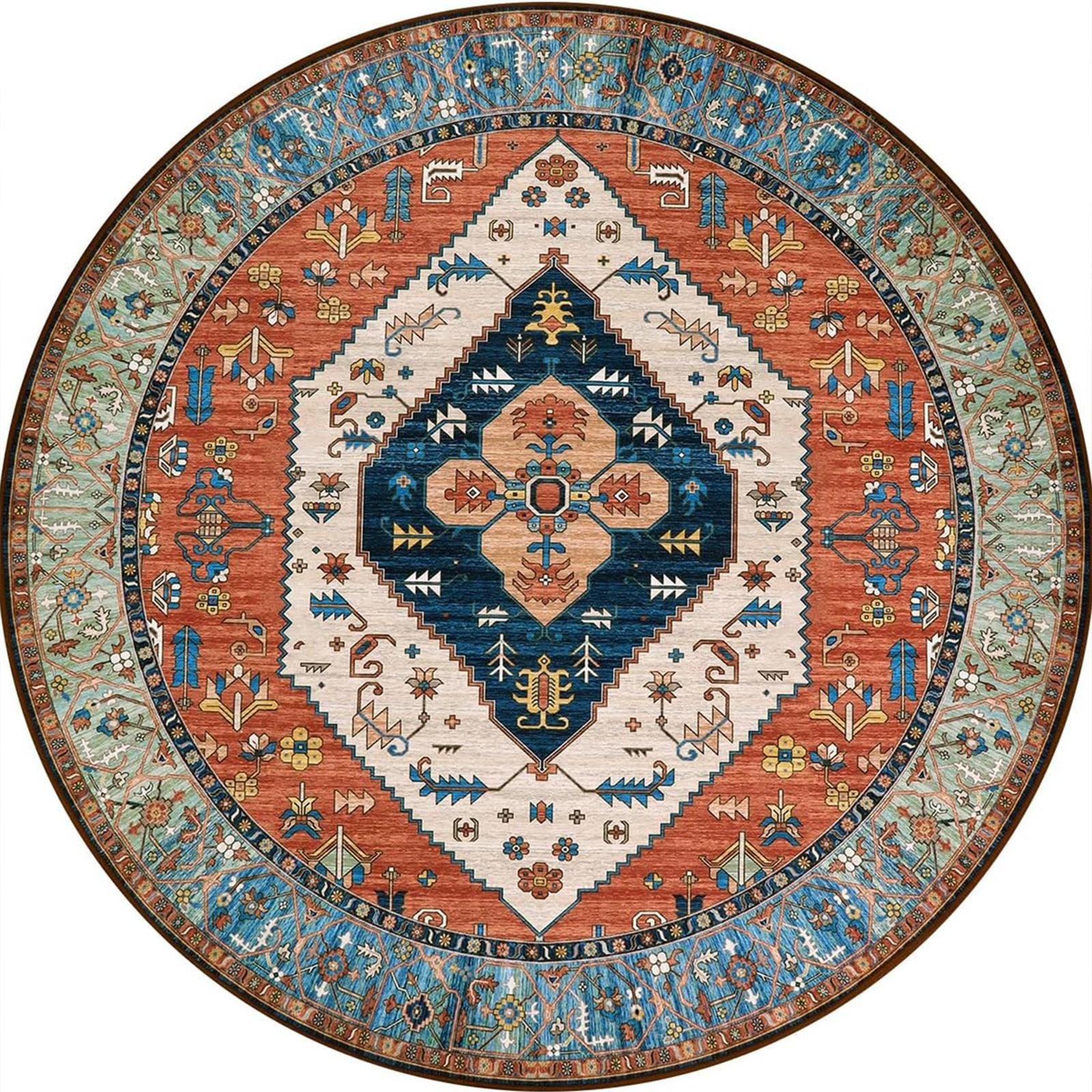 Rug Decor Bohemian Inspired Round Area Rug for Living Room or Bedroom with Multicolored Patterns Traditional Design 80cm
Rug Decor Bohemian Inspired Round Area Rug for Living Room or Bedroom with Multicolored Patterns Traditional Design 80cm