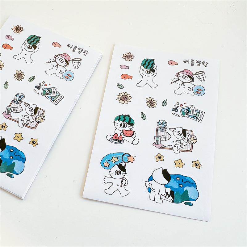 Korean INS Cute Cartoon Cat Stickers Beach Vacation Style Sealing Stickers Self-Adhesive Decals for Journal Scrapbook
Korean INS Cute Cartoon Cat Stickers Beach Vacation Style Sealing Stickers Self-Adhesive Decals for Journal Scrapbook