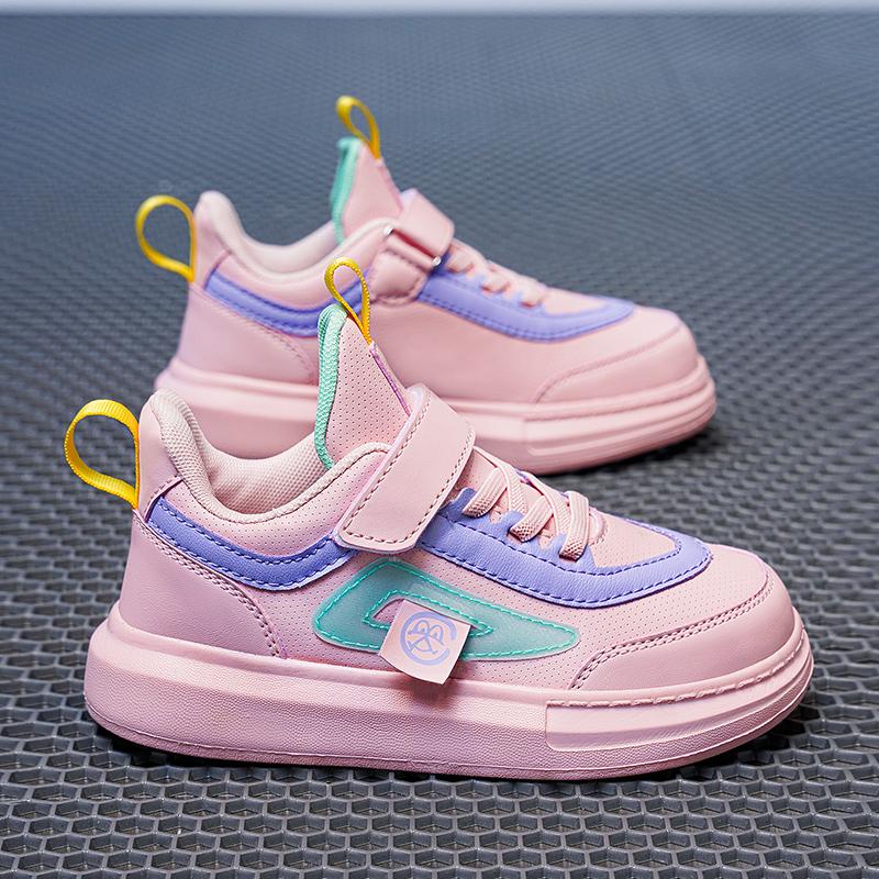 Детская мода, низкие дышащие туфли для скейтбординга, детская спортивная обувь для бега, модные для мальчиков и девочек, удобные кроссовки на мягкой подошве 26 розовый