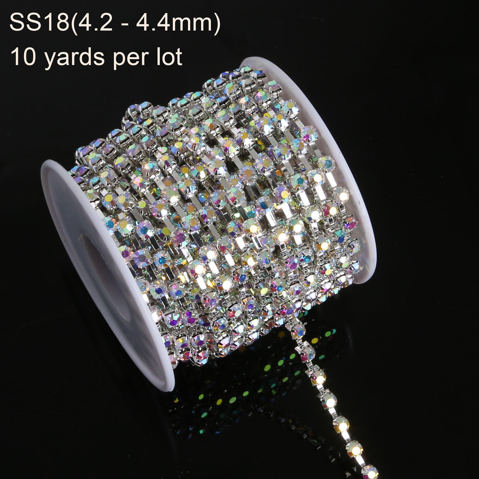 10 ярдов в рулоне, цепочка со стразами и яркими стразами на серебряной основе, уплотненная цепочка со стразами SS6-SS18(2 мм-4,5 мм) Цепочка на чашку для дизайна платья, аксессуары своими руками 4.2-4.4mm 1180pcs разноцветный/серебряный
10 ярдов в рулоне, цепочка со стразами и яркими стразами на серебряной основе, уплотненная цепочка со стразами SS6-SS18(2 мм-4,5 мм) Цепочка на чашку для дизайна платья, аксессуары своими руками 4.2-4.4mm 1180pcs разноцветный/серебряный