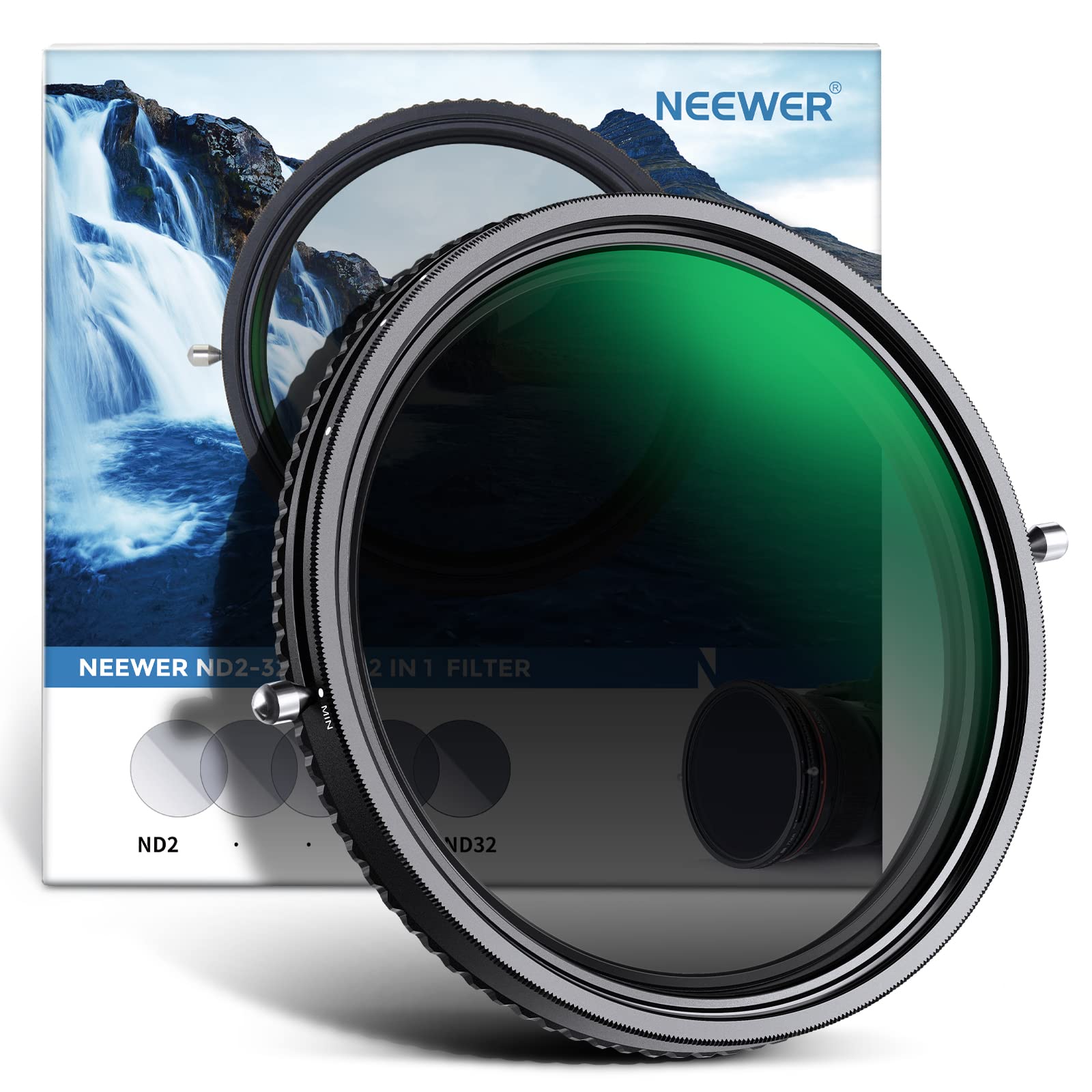 NEEWER 77mm Variable ND Filter CPL Multifunctional No HD Optical Nano 2-in-1 ND2–ND32 & Filter, 2-in-1, X-shaped unevenness, Glass, 30-layer Coating,
NEEWER 77mm Variable ND Filter CPL Multifunctional No HD Optical Nano 2-in-1 ND2–ND32 & Filter, 2-in-1, X-shaped unevenness, Glass, 30-layer Coating,