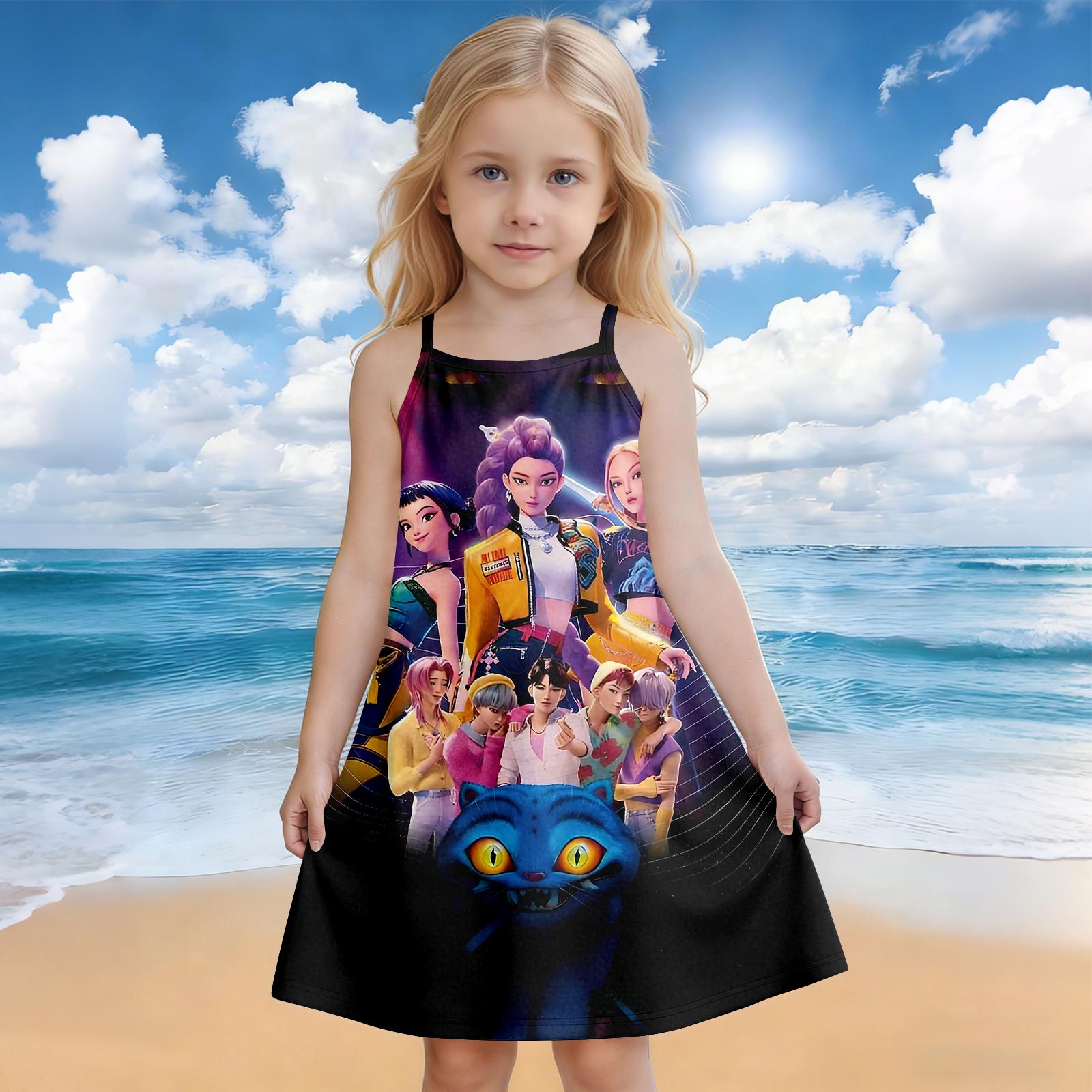 Girls Summer Sleeveless Dress Cartoon Character Print Casual Round Neck Lightweight Soft Fabric Comfortable Fit 110
Girls Summer Sleeveless Dress Cartoon Character Print Casual Round Neck Lightweight Soft Fabric Comfortable Fit 110