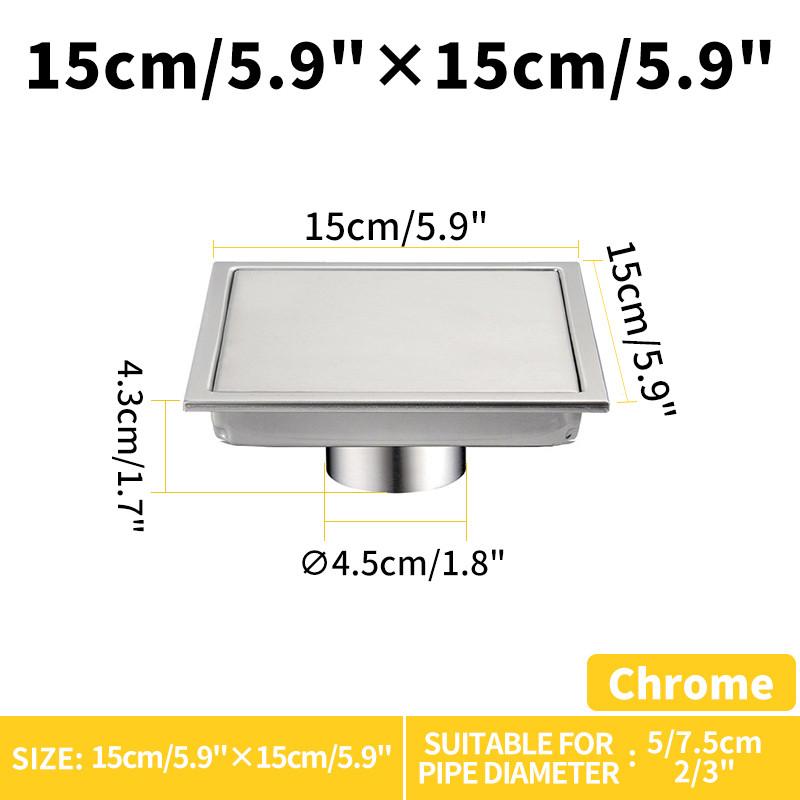 150x150mm Bathroom Floor Drain Big Flow Rate Water Outlet Hidden Cover Stainless Steel Toilet Drainage Supplies
150x150mm Bathroom Floor Drain Big Flow Rate Water Outlet Hidden Cover Stainless Steel Toilet Drainage Supplies