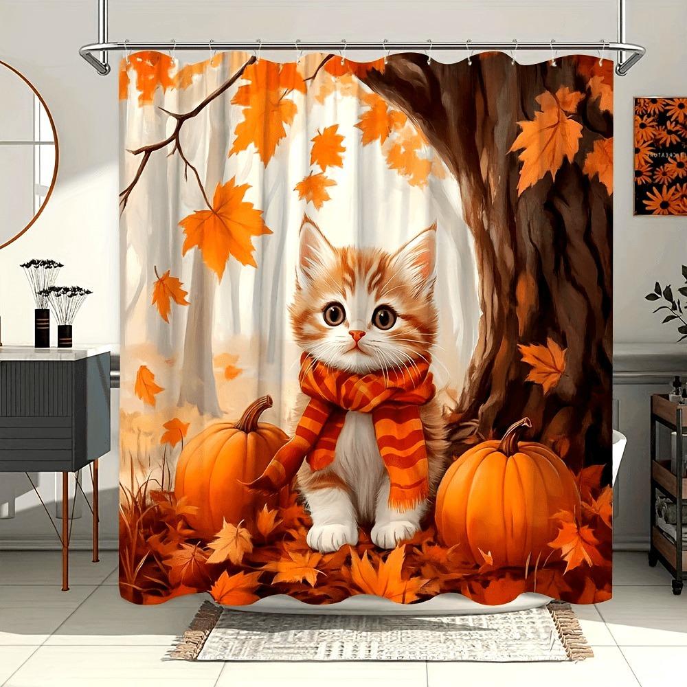 Lovely Cats In Autumn Washable Dirt-Resistant Shower Curtain Shower Head Waterproof Polyester Bath Curtain For Home Decor 90x180CM
Lovely Cats In Autumn Washable Dirt-Resistant Shower Curtain Shower Head Waterproof Polyester Bath Curtain For Home Decor 90x180CM
