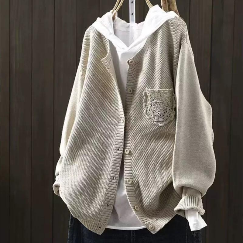 Johnature Женские винтажные вязаные свитера с длинным рукавом, пэчворк, кружево, карманы, на пуговицах, осенние однотонные свитера One Size бежевый
Johnature Женские винтажные вязаные свитера с длинным рукавом, пэчворк, кружево, карманы, на пуговицах, осенние однотонные свитера One Size бежевый