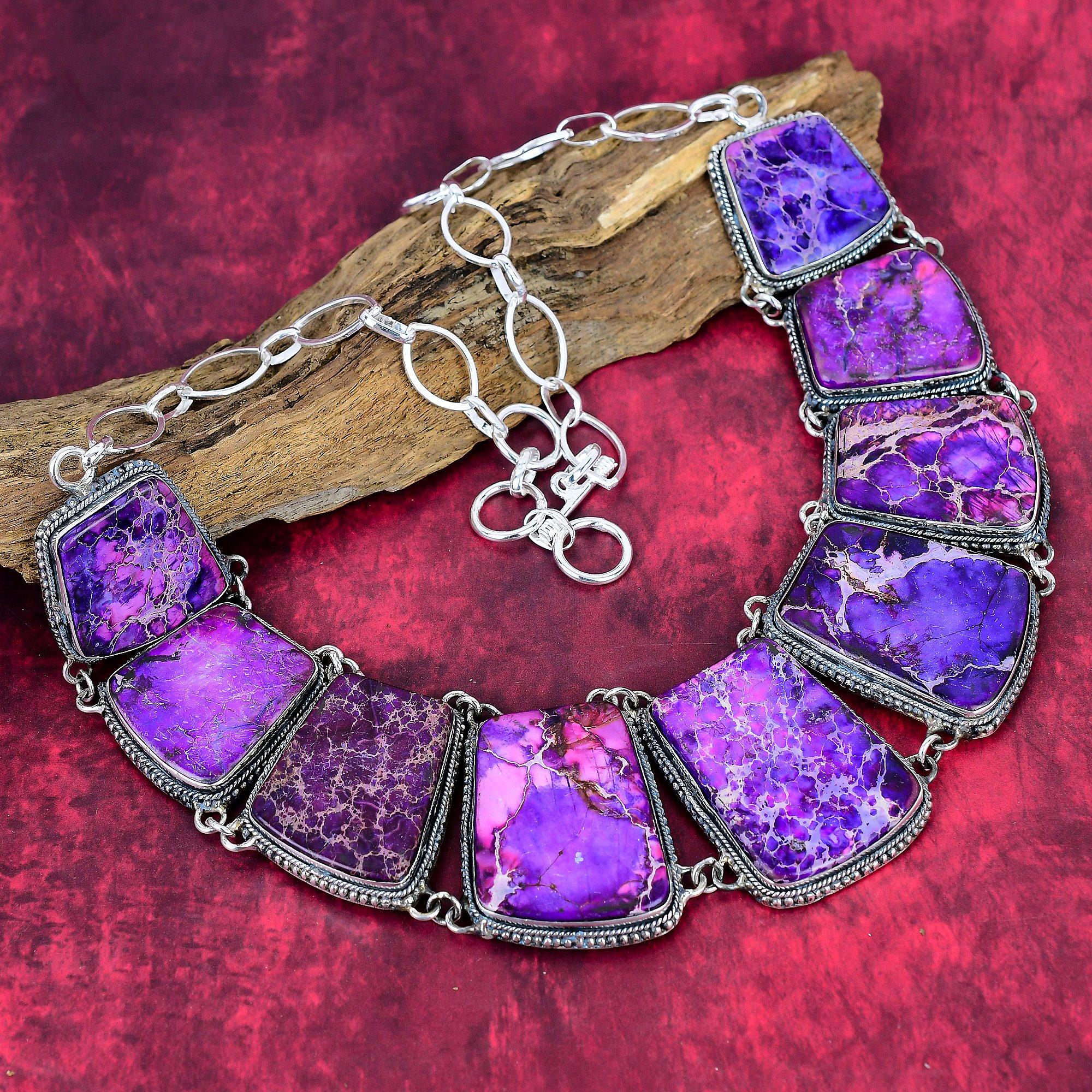 Purple Sea Sediment Handmade Gemstone Necklace, 925 Solid Sterling Silver Chain Necklace Antique Jewelry, Necklace For Engagement Gift
Purple Sea Sediment Handmade Gemstone Necklace, 925 Solid Sterling Silver Chain Necklace Antique Jewelry, Necklace For Engagement Gift