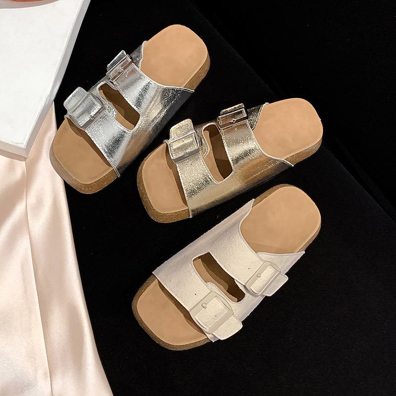 Sheepskin version~ Retro buckle with casual platform slippers, genuine leather women s sandals outside 35
Sheepskin version~ Retro buckle with casual platform slippers, genuine leather women s sandals outside 35