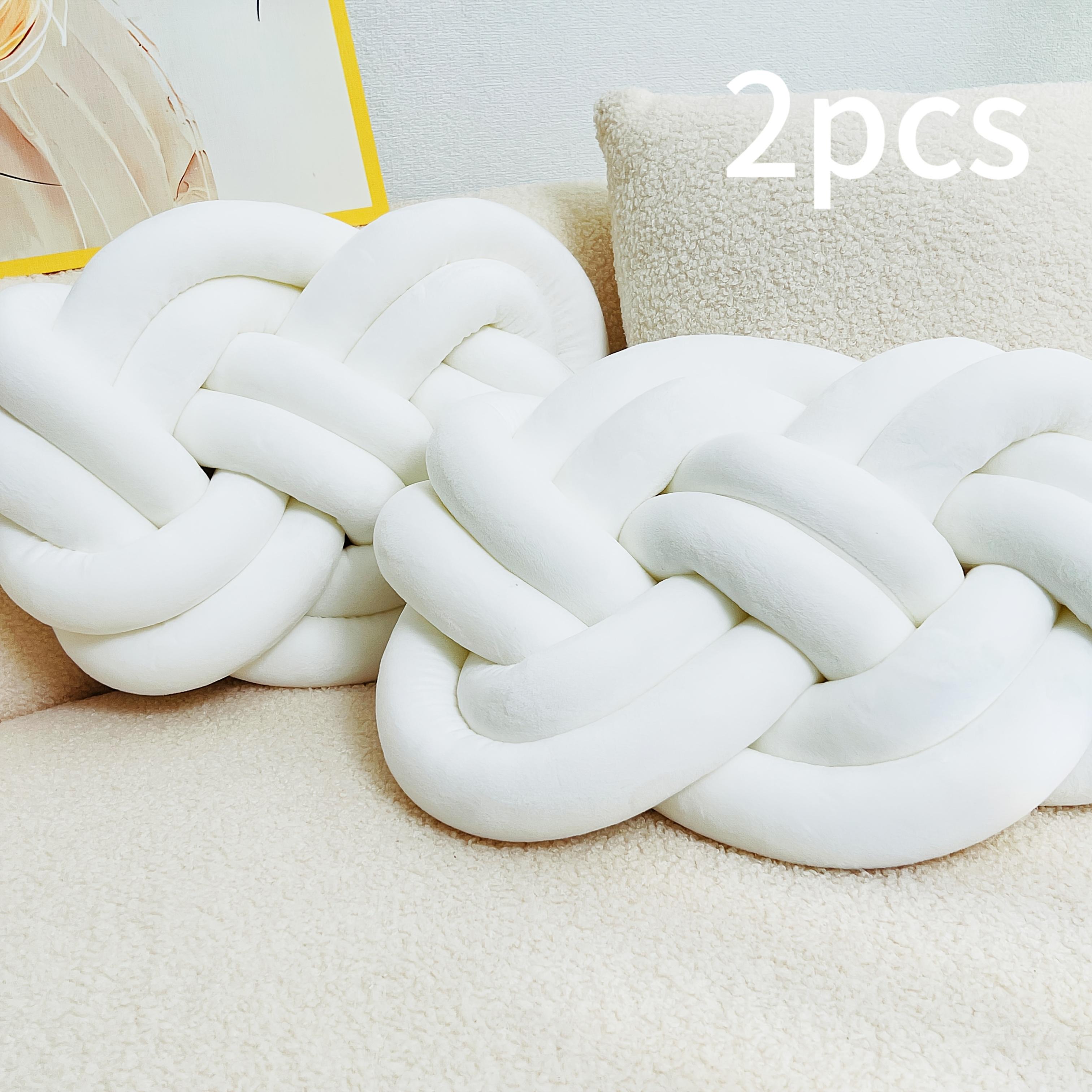 Soft Plush Minimalist White Knot Pillow Balls - 2pcs Decorative Throw Pillows, Geometric Pattern, for Bed & Living Room Decor чистий білий колір
Soft Plush Minimalist White Knot Pillow Balls - 2pcs Decorative Throw Pillows, Geometric Pattern, for Bed & Living Room Decor чистий білий колір