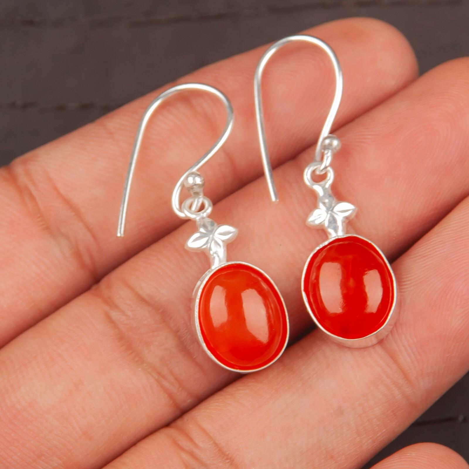 925 Sterling Silver Carnelian Gemstone Ethnic Jewelry Earrings 1.30 For Sister EE-6-30
925 Sterling Silver Carnelian Gemstone Ethnic Jewelry Earrings 1.30 For Sister EE-6-30