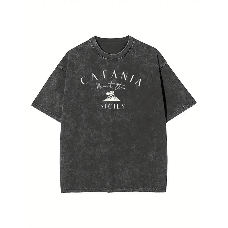 Catania Etna Sicily Printed T-Shirt, Washed, High-Quality Printed Cotton Vintage Fashion T-Shirt,Suitable for Summer T-Shirts with a Certain Thickness S
Catania Etna Sicily Printed T-Shirt, Washed, High-Quality Printed Cotton Vintage Fashion T-Shirt,Suitable for Summer T-Shirts with a Certain Thickness S