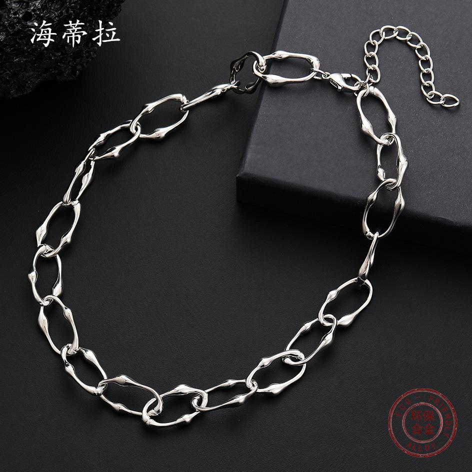Irregular old silver ring necklace, niche retro simple women s high-end induction gold necklace
Irregular old silver ring necklace, niche retro simple women s high-end induction gold necklace