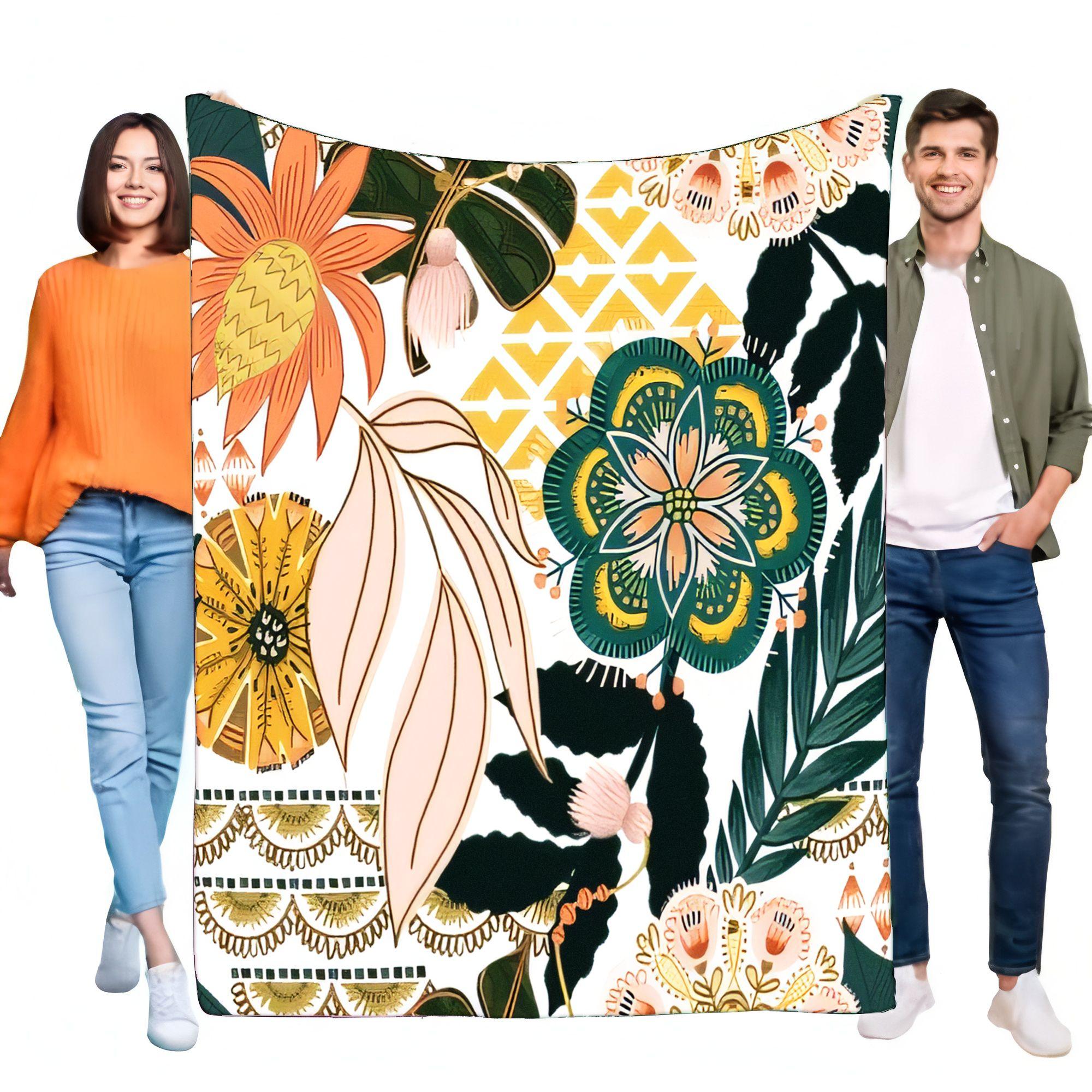 Tropical Floral Blanket Cozy Soft Throw for Bed and Sofa, Lightweight Decorative Cover, Perfect for Home Decor and Birthday Gift 75x90cm
Tropical Floral Blanket Cozy Soft Throw for Bed and Sofa, Lightweight Decorative Cover, Perfect for Home Decor and Birthday Gift 75x90cm