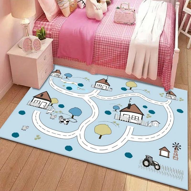 Cartoon Train Track Amusement Park Kids Rug Soft Fluffy Play Mat for Bedroom Educational Traffic Game Carpet with Ferris Wheel 40x40cm
Cartoon Train Track Amusement Park Kids Rug Soft Fluffy Play Mat for Bedroom Educational Traffic Game Carpet with Ferris Wheel 40x40cm