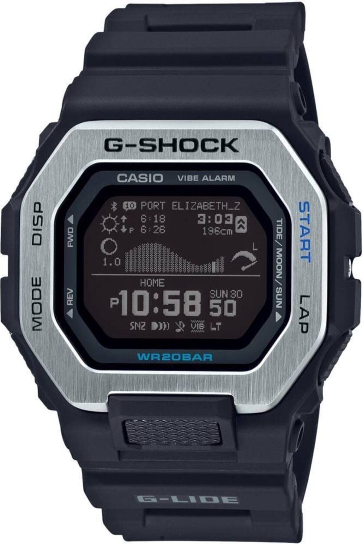 Casio Черные цифровые часы из смолы, нержавеющей стали, мировое время 4549526269349 G-Lide GBX100-1D
Casio Черные цифровые часы из смолы, нержавеющей стали, мировое время 4549526269349 G-Lide GBX100-1D