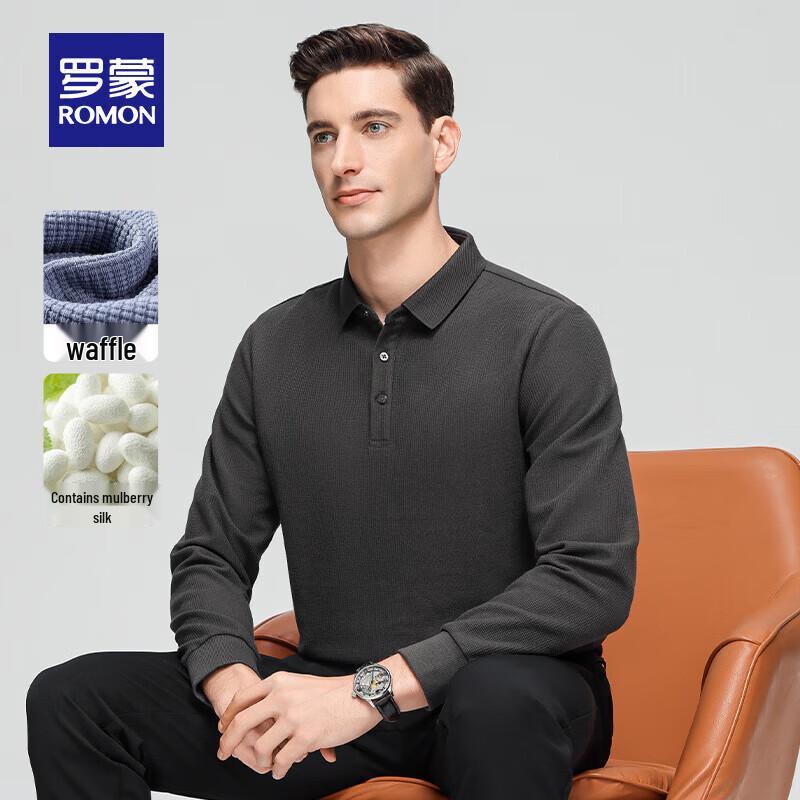 ROMON Men s Silk Blend Waffle Knit Long Sleeve Polo Shirt 190/104A
ROMON Men s Silk Blend Waffle Knit Long Sleeve Polo Shirt 190/104A