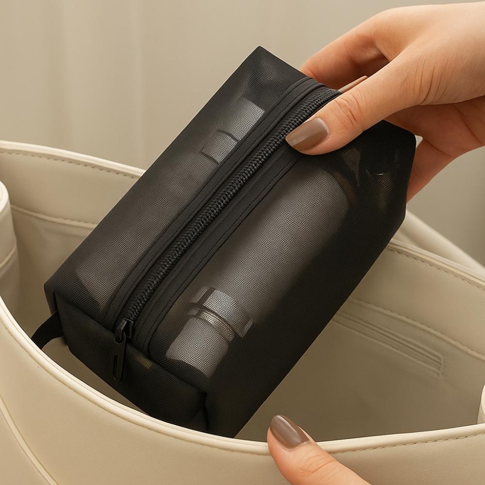 Square Transparent Cosmetic Bag Portable Storage Toiletry Bag Mesh Makeup Bag Data Cable Storage Black-Small
Square Transparent Cosmetic Bag Portable Storage Toiletry Bag Mesh Makeup Bag Data Cable Storage Black-Small