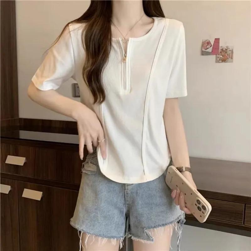 Women s Half-Zip Crew Neck Fitted Short Sleeve T-Shirt M
Women s Half-Zip Crew Neck Fitted Short Sleeve T-Shirt M