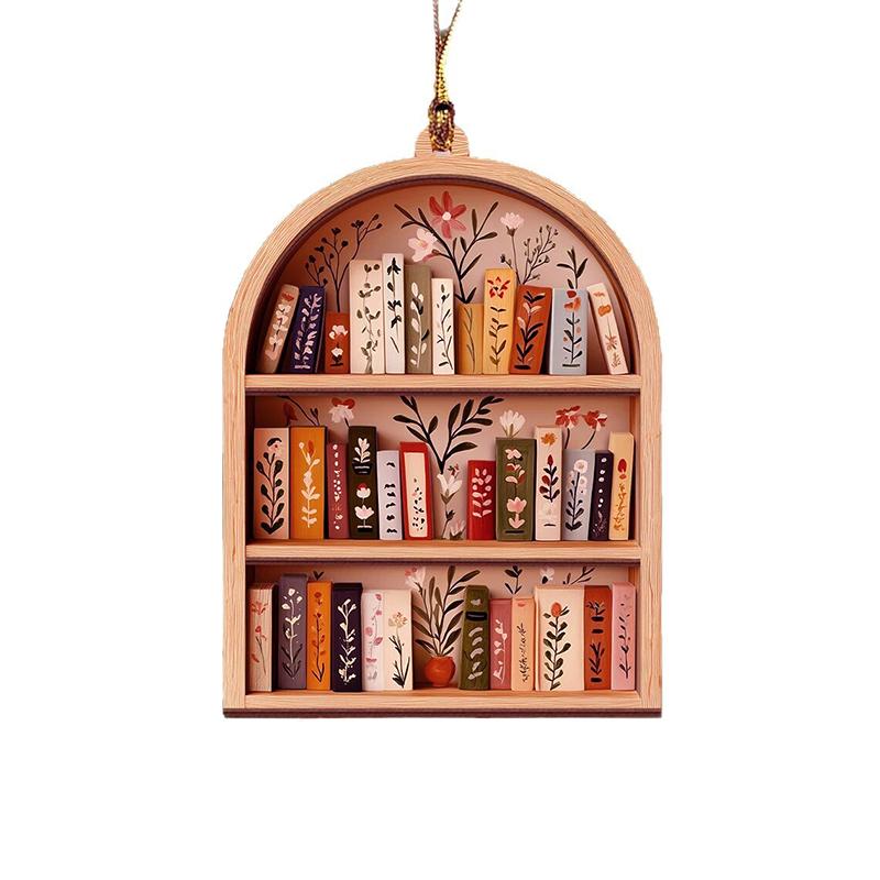 Wood Bookshelf Pendant Ornament Book Lovers Heart Shaped Bookshelf Decorate Christmas Tree Decorations Gift
Wood Bookshelf Pendant Ornament Book Lovers Heart Shaped Bookshelf Decorate Christmas Tree Decorations Gift