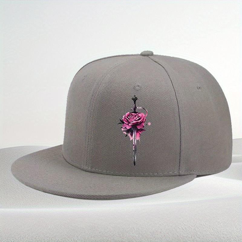 Pink Rose and Sword Black Baseball Cap Polyester Graphic Flat Brim Snapback Hat Unisex Casual Adjustable Headwear One Size
Pink Rose and Sword Black Baseball Cap Polyester Graphic Flat Brim Snapback Hat Unisex Casual Adjustable Headwear One Size