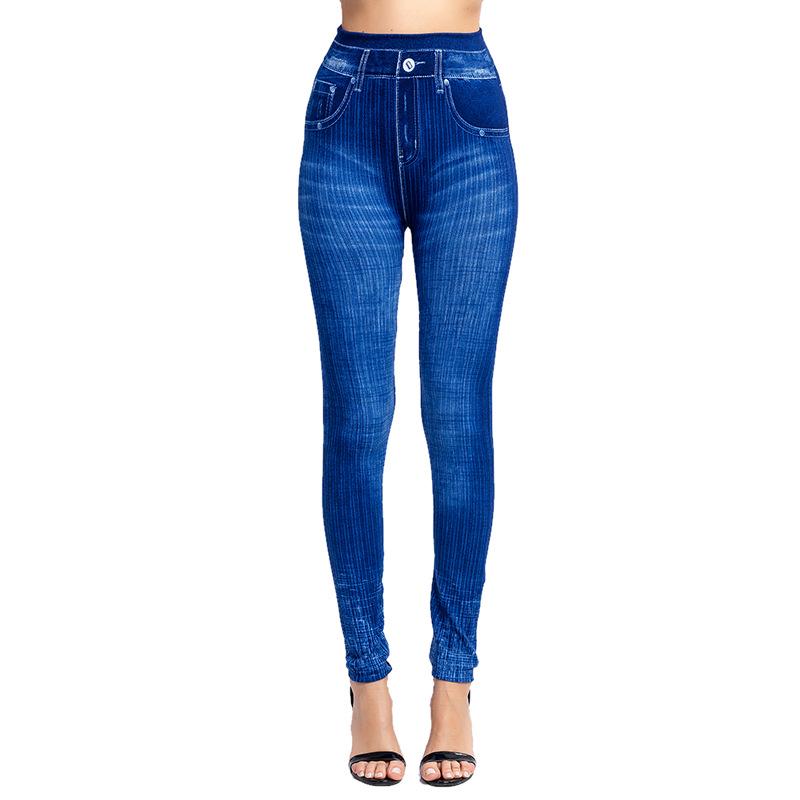 Vertical Stripe Imitation Denim Leggings: High Elasticity, Slimming, Nine-Point Fit for Fitness and Casual Wear S синий
Vertical Stripe Imitation Denim Leggings: High Elasticity, Slimming, Nine-Point Fit for Fitness and Casual Wear S синий