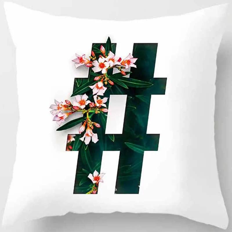 Креативная подушка с буквенным принтом и цветочным принтом, украшение для дома, автомобильный чехол для дивана 40x40cm