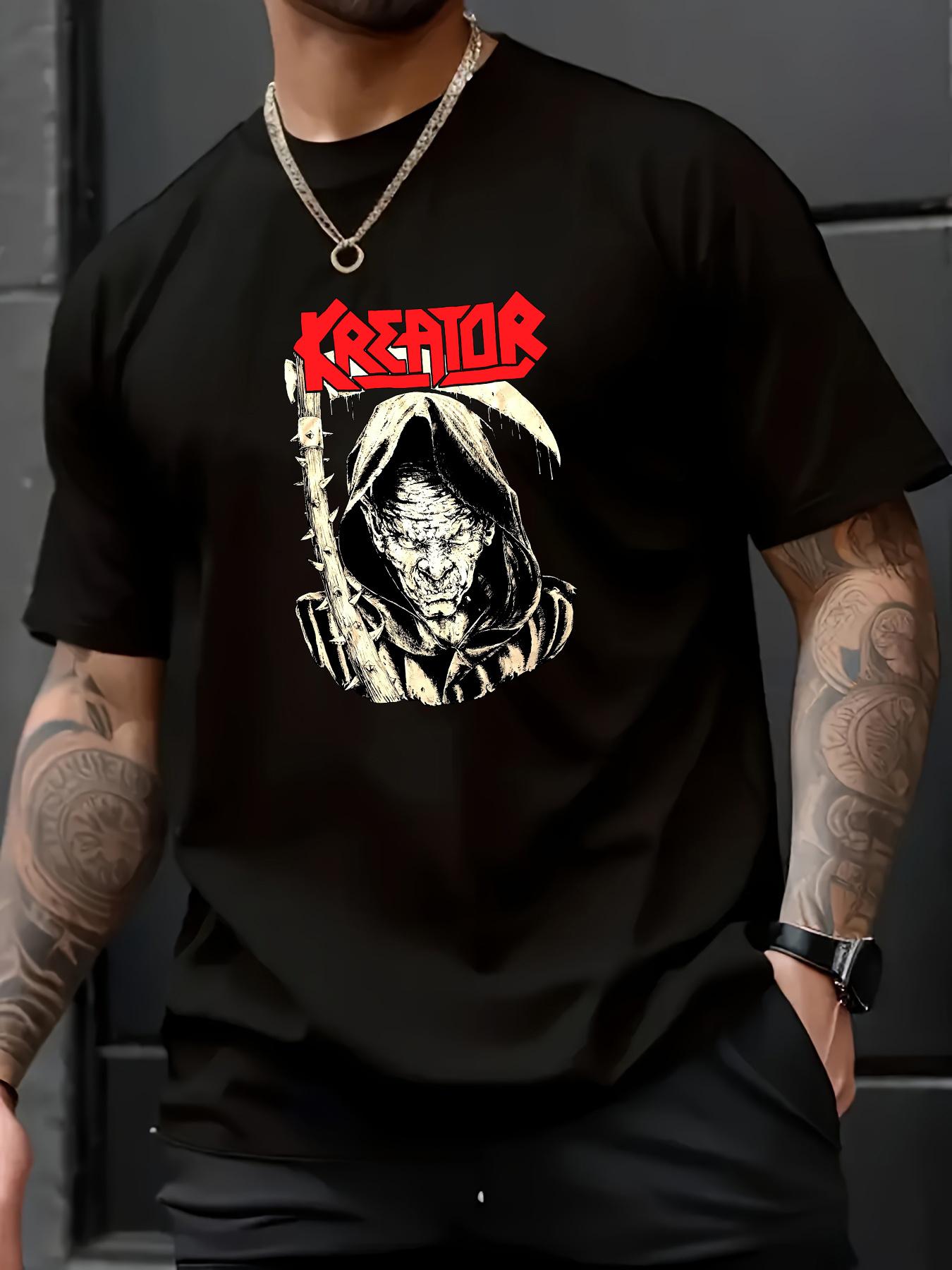 Unisex s Black Cotton Casual T-Shirt - Short Sleeve, Round Neck with Bold KREATOR Letter Print & Graphic Design L
Unisex s Black Cotton Casual T-Shirt - Short Sleeve, Round Neck with Bold KREATOR Letter Print & Graphic Design L