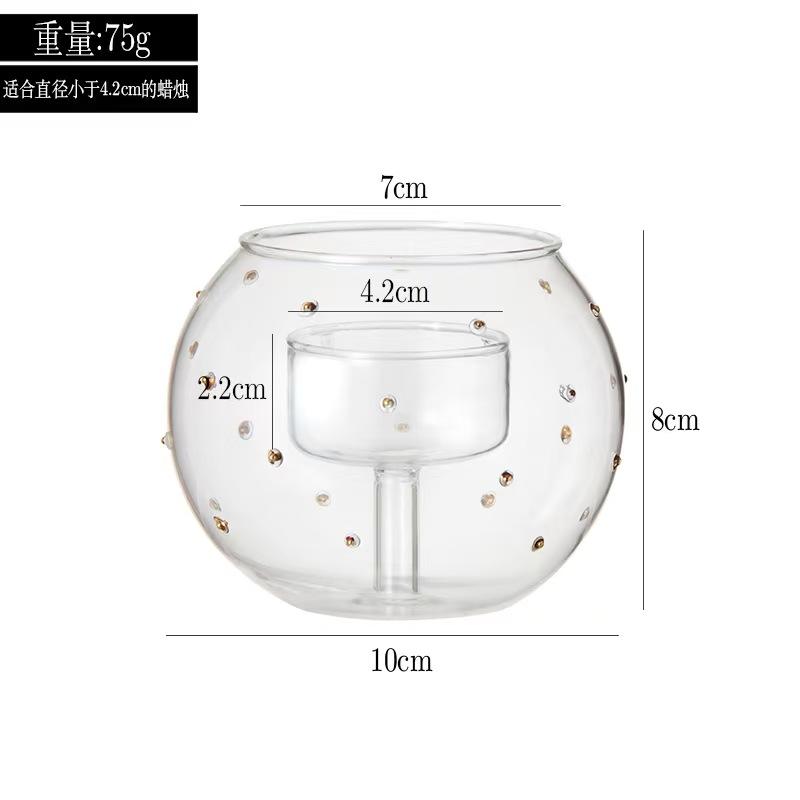 Transparent Glass Candle Holders Room Decor Polka Dot Sphere Shape Candle Holders Table Candlestick Wedding Prop Home Decoration dia 9.5cm height 8cm
Transparent Glass Candle Holders Room Decor Polka Dot Sphere Shape Candle Holders Table Candlestick Wedding Prop Home Decoration dia 9.5cm height 8cm