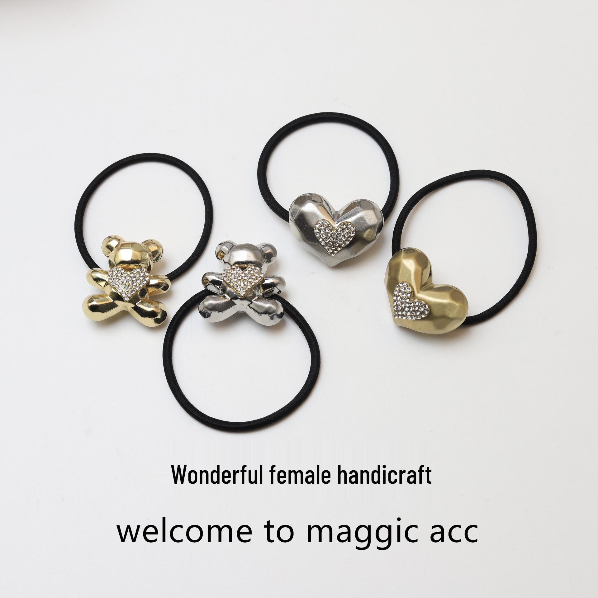 Korean & Japanese-Style Heart Bear Hair Tie: Trendy, Versatile, Textured Elastic Band for Ponytails - Women s Hair Accessory
Korean & Japanese-Style Heart Bear Hair Tie: Trendy, Versatile, Textured Elastic Band for Ponytails - Women s Hair Accessory