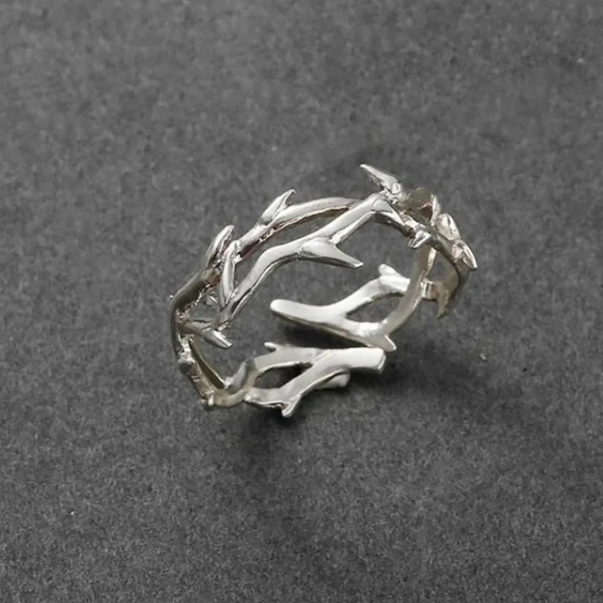 Ретро Кольцо Одержимости Для Мужчин, Модное и Персонализированное Кольцо с Открытым Ртом, Модное Кольцо с Шипами в Хип-Хоп Стиле для Одиноких Мужчин resizable серебряный