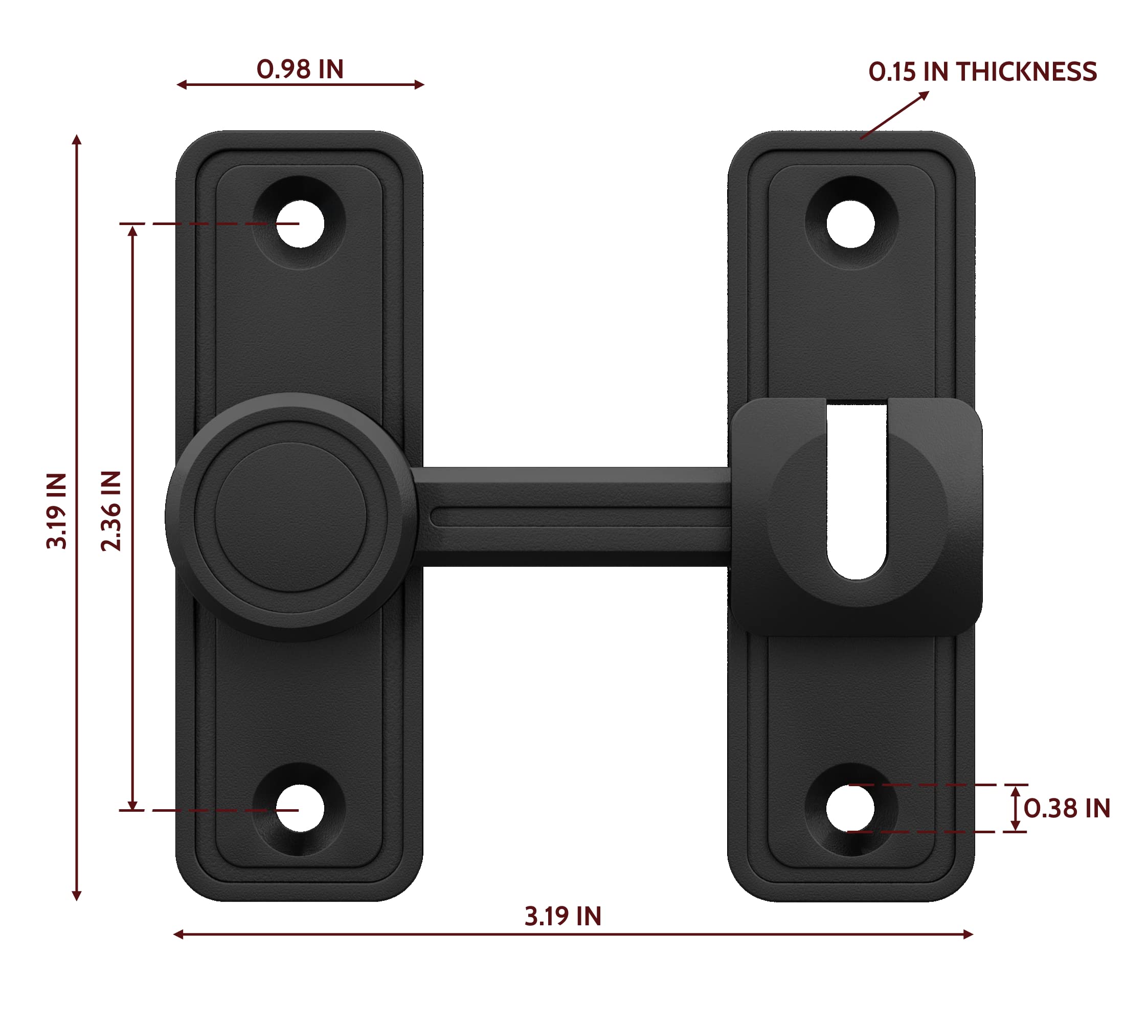 Регулируемый сдвижной замок для амбарной двери - Положения 90° и 180°, Замок для уединения для ванной комнаты, кладовки - Прочная цинковая сплав, черная отделка United States
Регулируемый сдвижной замок для амбарной двери - Положения 90° и 180°, Замок для уединения для ванной комнаты, кладовки - Прочная цинковая сплав, черная отделка United States
