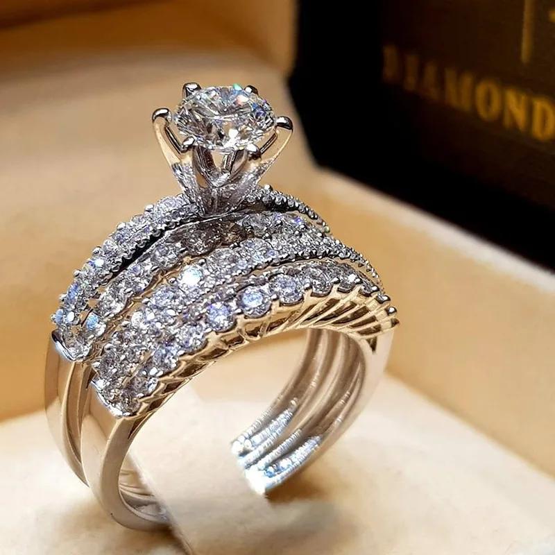 2 PCS/Set Series ! Trendy Milangirl White Crystal Round Ring Set for Women Wedding Engagement Party Fashion Zircon Whole Sale 5
2 PCS/Set Series ! Trendy Milangirl White Crystal Round Ring Set for Women Wedding Engagement Party Fashion Zircon Whole Sale 5