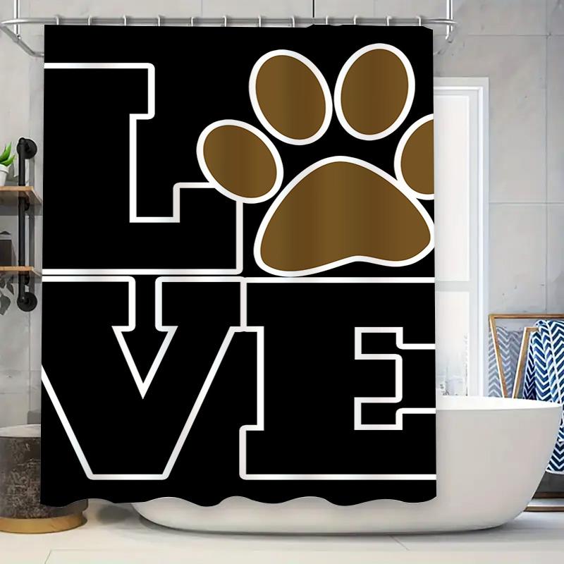 Love Paw Print Shower Curtain Luxurious Bath Decor For Dog Lovers Modern Home Decoration With Bow Tie Design W60H190(CM)-1 Pcs
Love Paw Print Shower Curtain Luxurious Bath Decor For Dog Lovers Modern Home Decoration With Bow Tie Design W60H190(CM)-1 Pcs