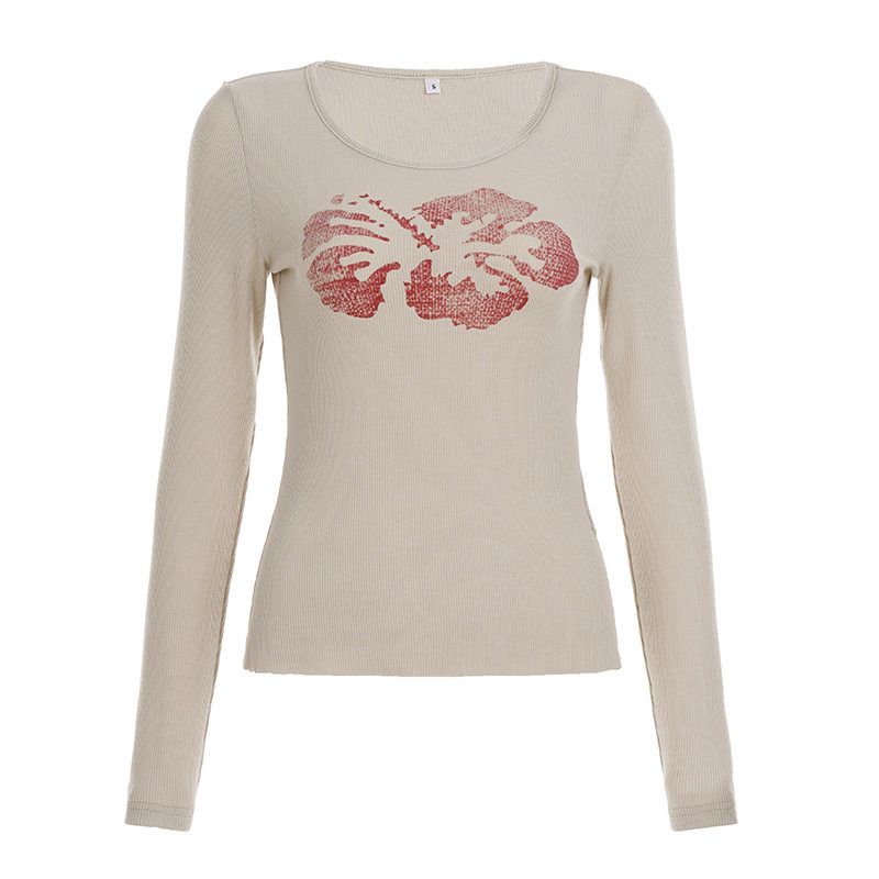 European and American Hot Girl Style Floral Print Slim-Fit Base Shirt Casual Top 2026 Spring/Summer New Round Neck Long-Sleeve T-Shirt Beige S
European and American Hot Girl Style Floral Print Slim-Fit Base Shirt Casual Top 2026 Spring/Summer New Round Neck Long-Sleeve T-Shirt Beige S