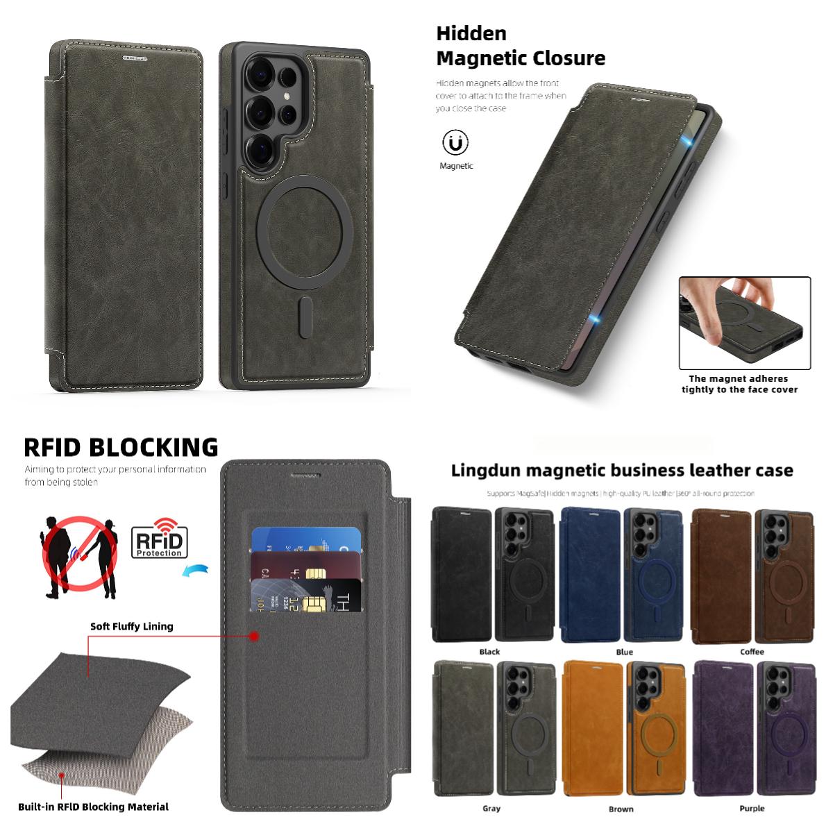 Для Samsung Galaxy S22 S23 S24 S25 серии. Lingdun Magnetic Business Leather Case-MagSafe-совместимый со встроенными слотами для карт и блокировкой RFID Samsung Galaxy S22 5G чёрный
Для Samsung Galaxy S22 S23 S24 S25 серии. Lingdun Magnetic Business Leather Case-MagSafe-совместимый со встроенными слотами для карт и блокировкой RFID Samsung Galaxy S22 5G чёрный